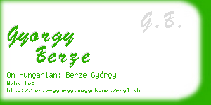 gyorgy berze business card