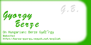 gyorgy berze business card